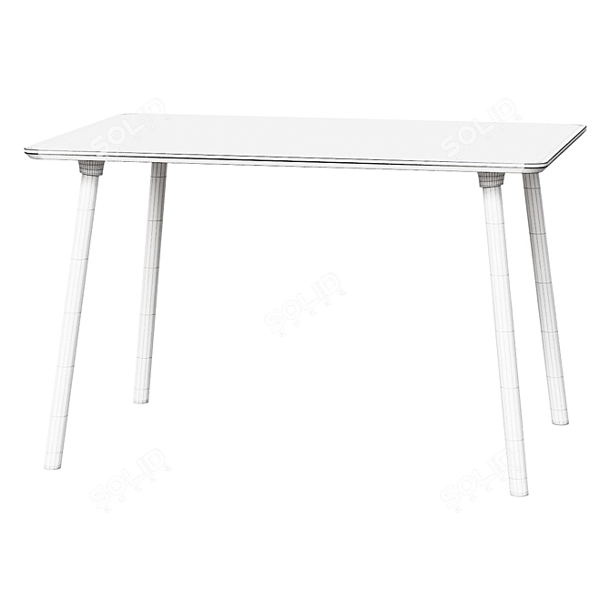 Morton Melamine White Dining Table 3D model image 2