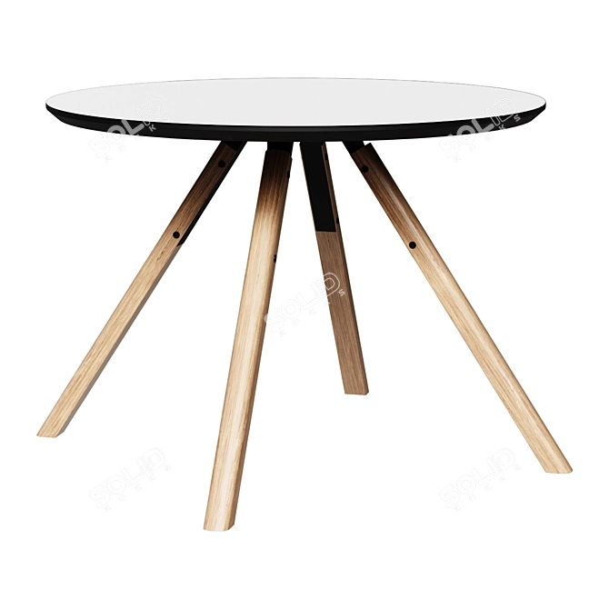 Arne Round Dining Table 100cm 3D model image 1