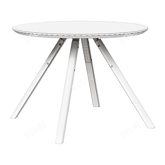 Arne Round Dining Table 100cm 3D model image 2