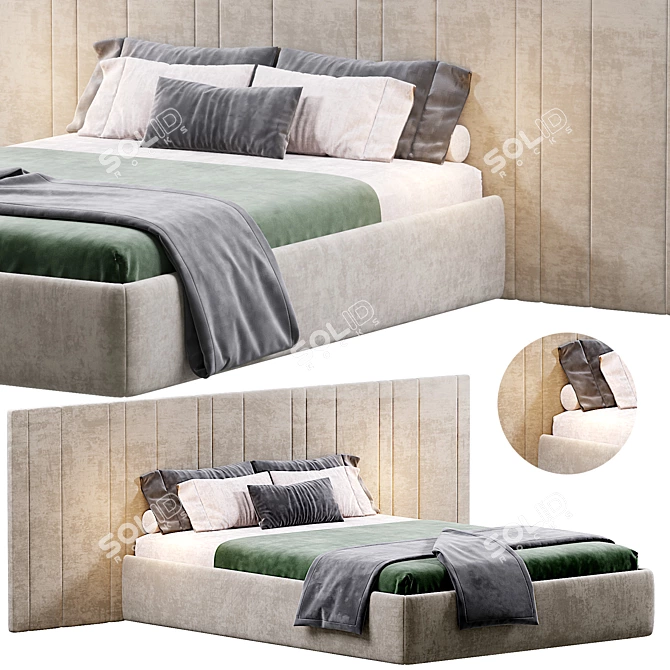 Contemporary VUDLEND Bed Design 3D model image 1