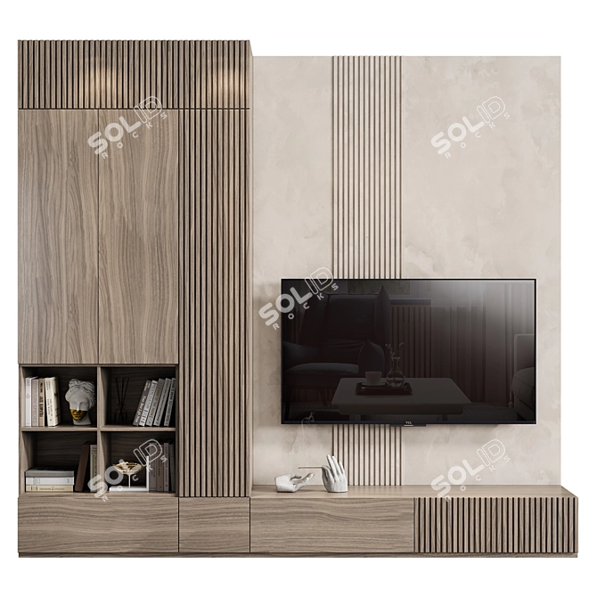 Contemporary TV Wall Unit 02 3D model image 1