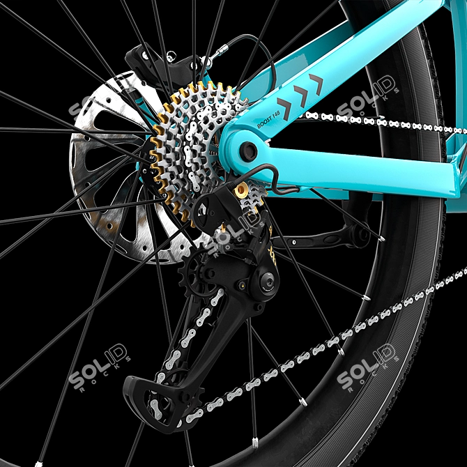 Yellow Mountain Bike 3D Model 3D model image 4