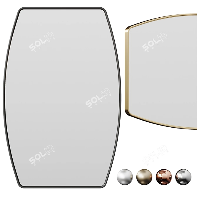 Modern Oval Vanity Mirror 3D model image 1