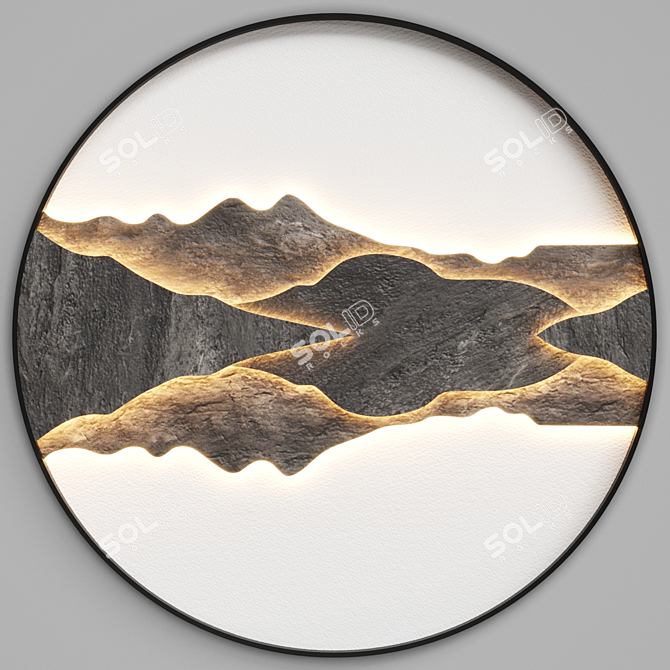 Dawn B Stone Relief Wall Lamp 3D model image 2