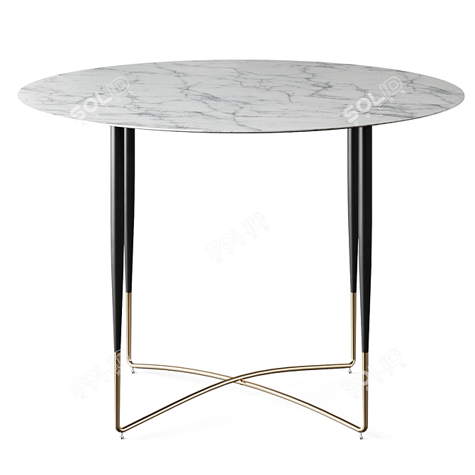 Round Marble Kitchen Table, Larson 3D model image 2