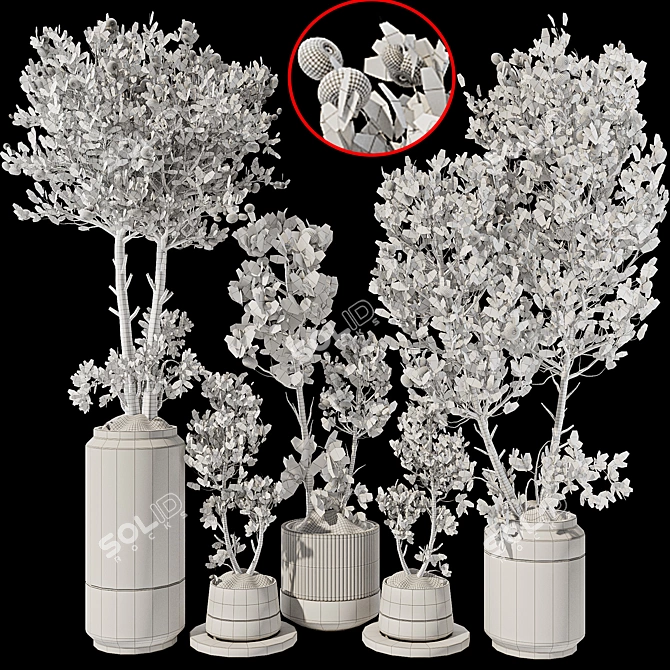 Tangerine Tree Pot Collection 110 3D model image 7