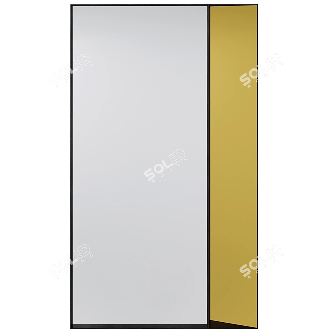 Elegant Modern Campos Wall Mirror 3D model image 2