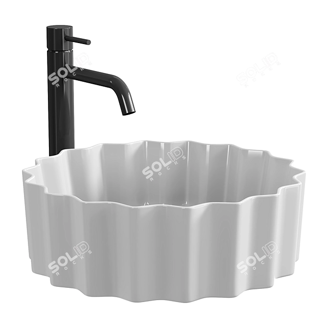 Melisa Glossy White Sink Bowl 3D model image 2