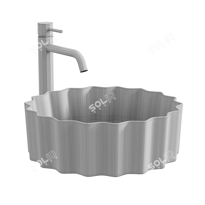 Melisa Glossy White Sink Bowl 3D model image 3