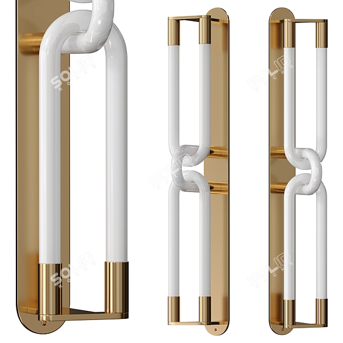 Sleek LED Wall Light Ensemble 3D model image 1