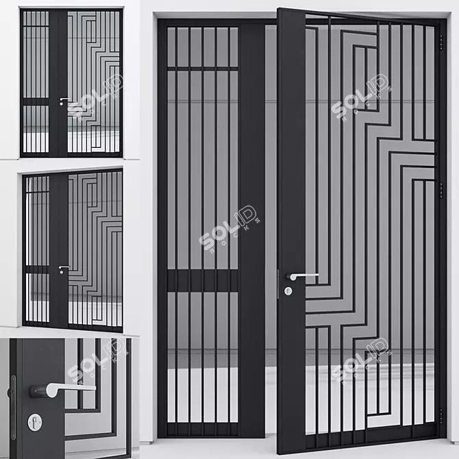  Corrosion-Resistant Aluminum Door 292 3D model image 1