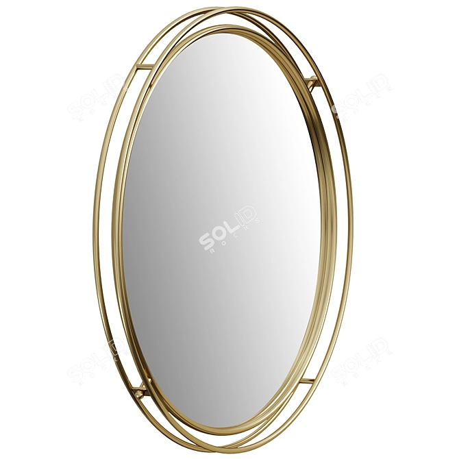 Vanity Set ISIDA Deyk Mirror & Terracotta TARF Pouf 3D model image 5