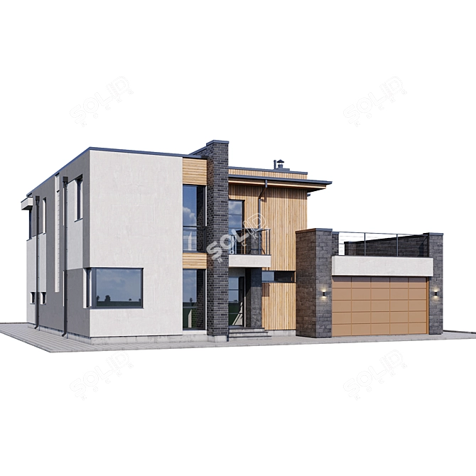 Modern Mansion Floor Plan 3D model image 2