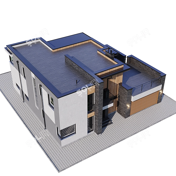 Modern Mansion Floor Plan 3D model image 4