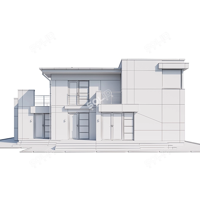 Modern Mansion Floor Plan 3D model image 6