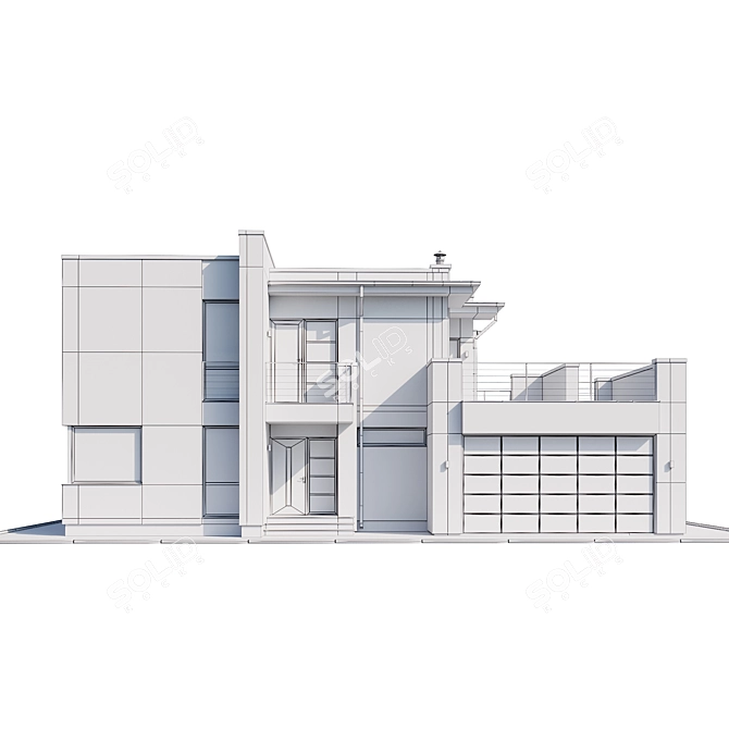 Modern Mansion Floor Plan 3D model image 7