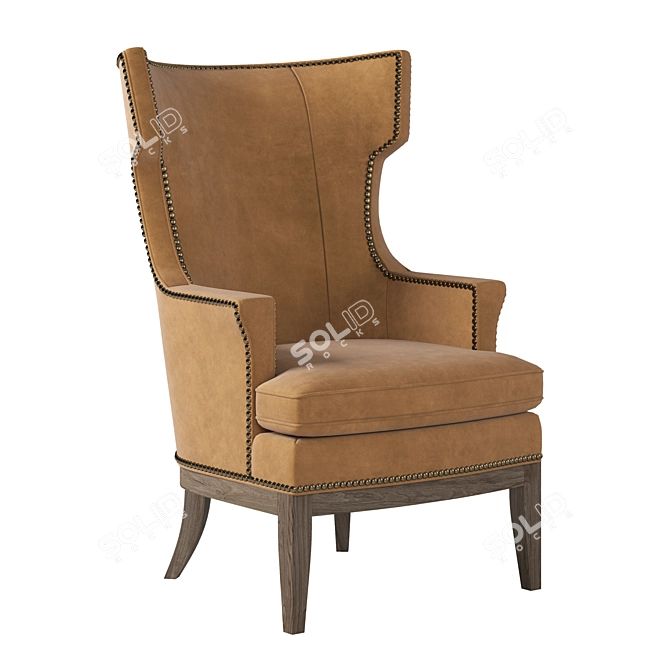 Luxury Chateau Wing Chair Inclination 3D model image 2