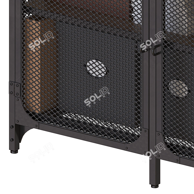 Industrial Chic Black Sideboard Cabinet 3D model image 3