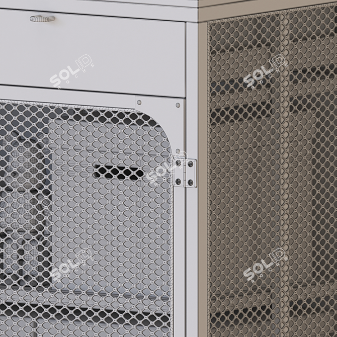 Industrial Chic Black Sideboard Cabinet 3D model image 5