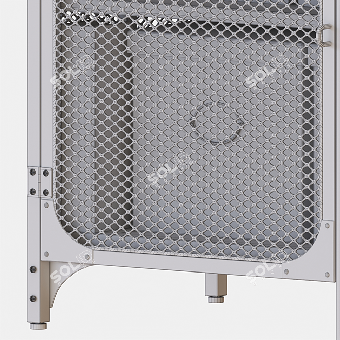 Industrial Chic Black Sideboard Cabinet 3D model image 6