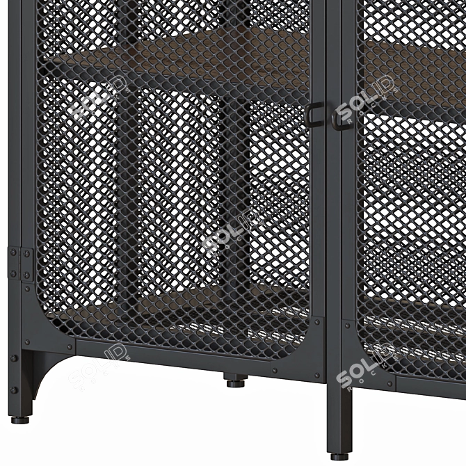 Industrial Chic Black Sideboard Cabinet 3D model image 10