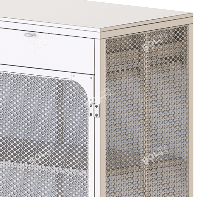 Industrial Chic Black Sideboard Cabinet 3D model image 11