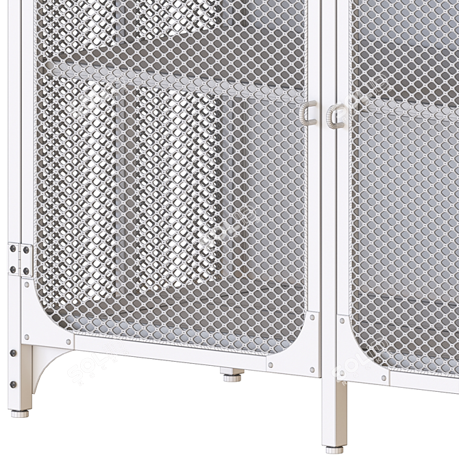 Industrial Chic Black Sideboard Cabinet 3D model image 12