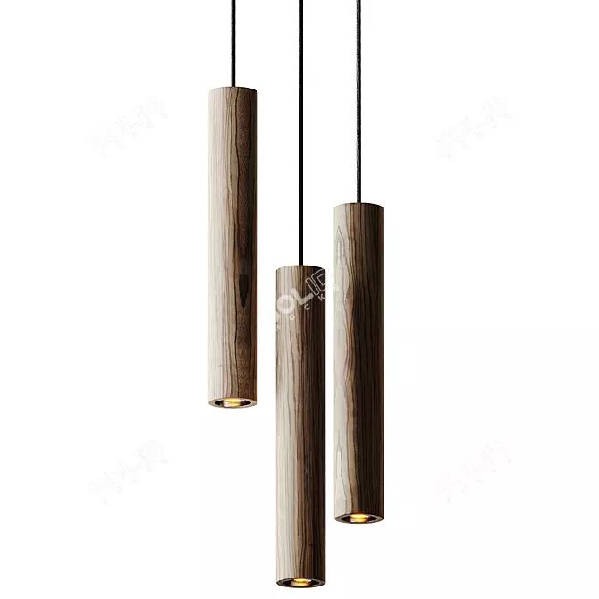 Stylish Umage Chimes Ceiling Lamp 3D model image 1