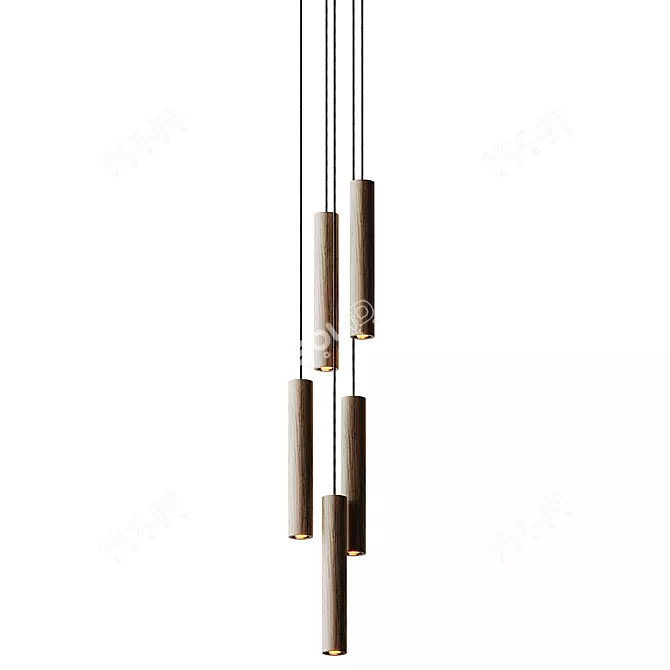 Stylish Umage Chimes Ceiling Lamp 3D model image 3