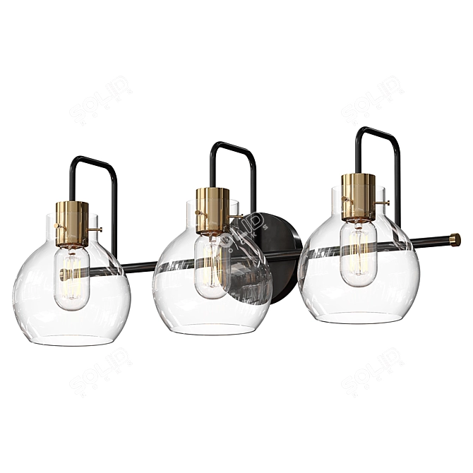 Elegant Dimmable Vanity Light 3D model image 1