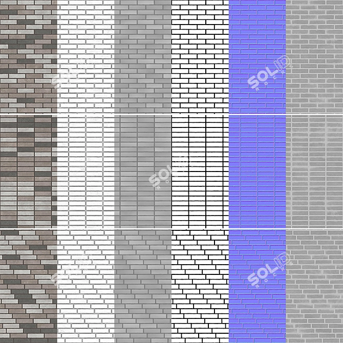 Seamless Brick Texture Pack 3D model image 5