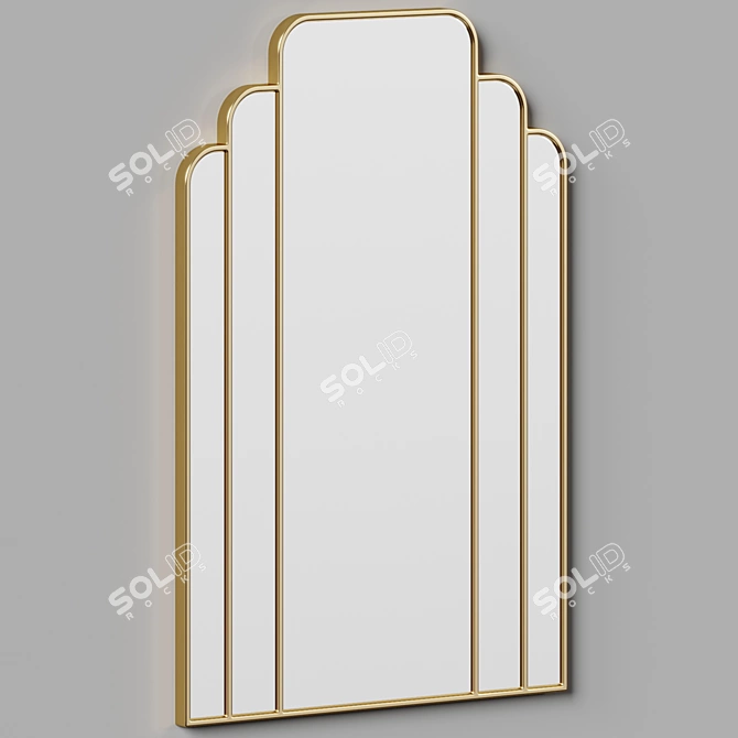 Elegant Ar-Deco Wall Mirror 3D model image 2