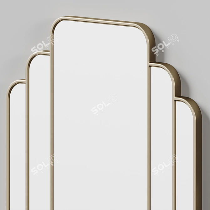 Elegant Ar-Deco Wall Mirror 3D model image 3