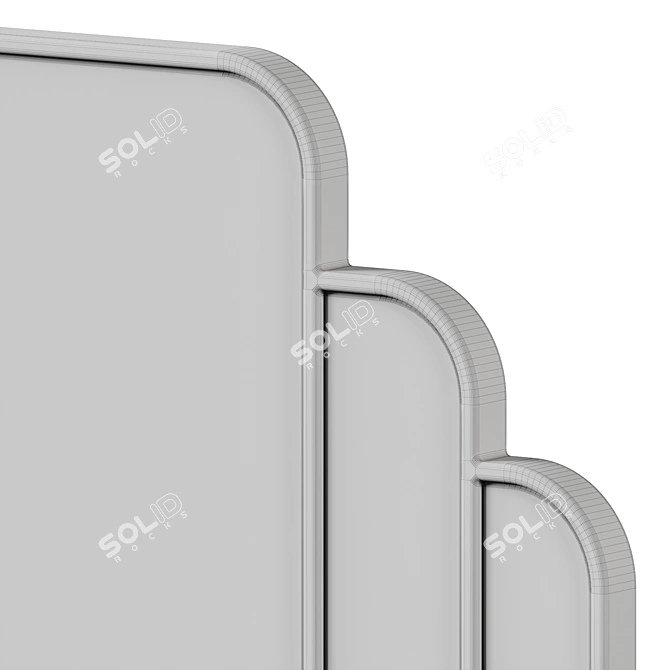 Elegant Ar-Deco Wall Mirror 3D model image 6
