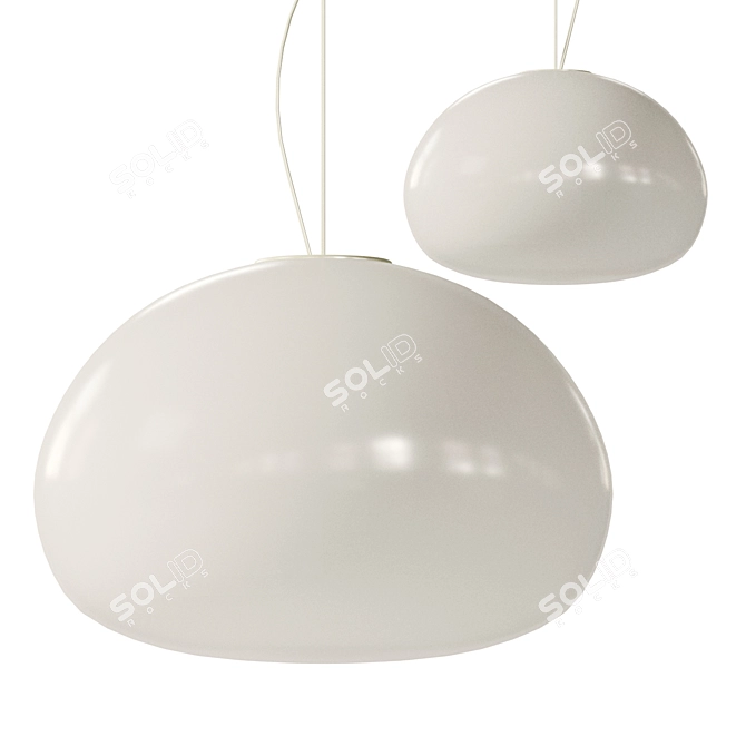 Elegant Glass Pendant Light Fixture 3D model image 1