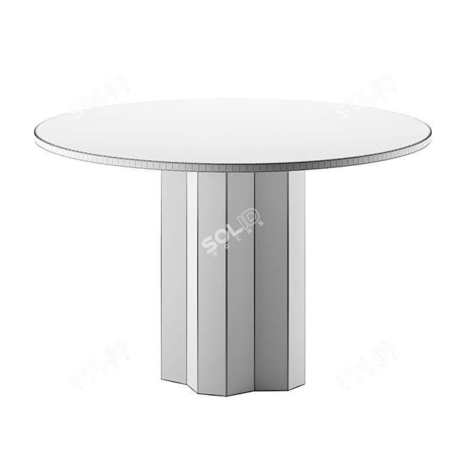 Modern Round Dining Table 120cm 3D model image 2