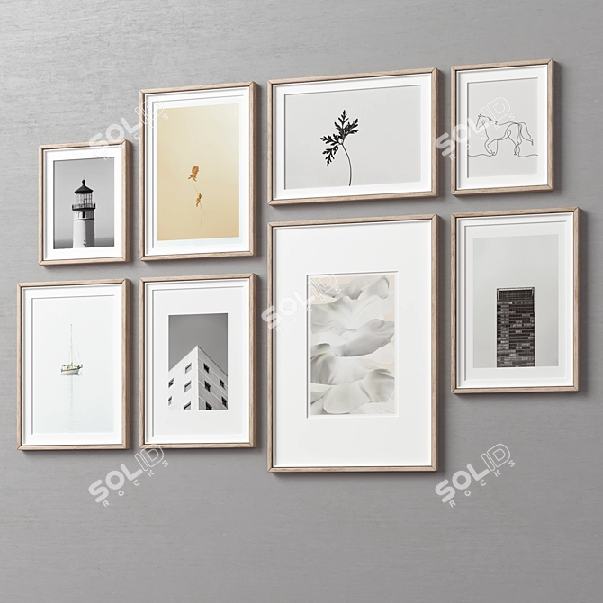 Modern Picture Frames Set Bundle 3D model image 2