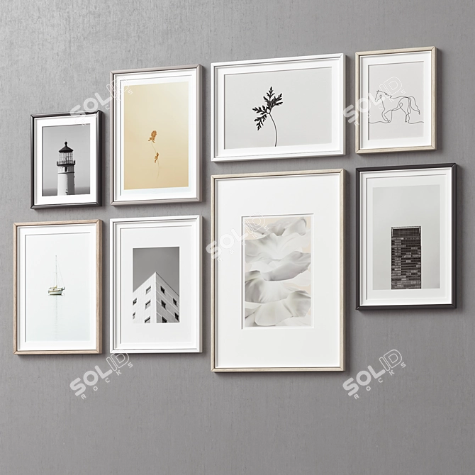 Modern Picture Frames Set Bundle 3D model image 5