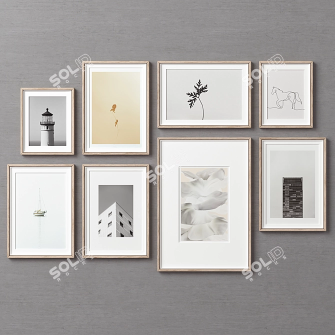 Modern Picture Frames Set Bundle 3D model image 6