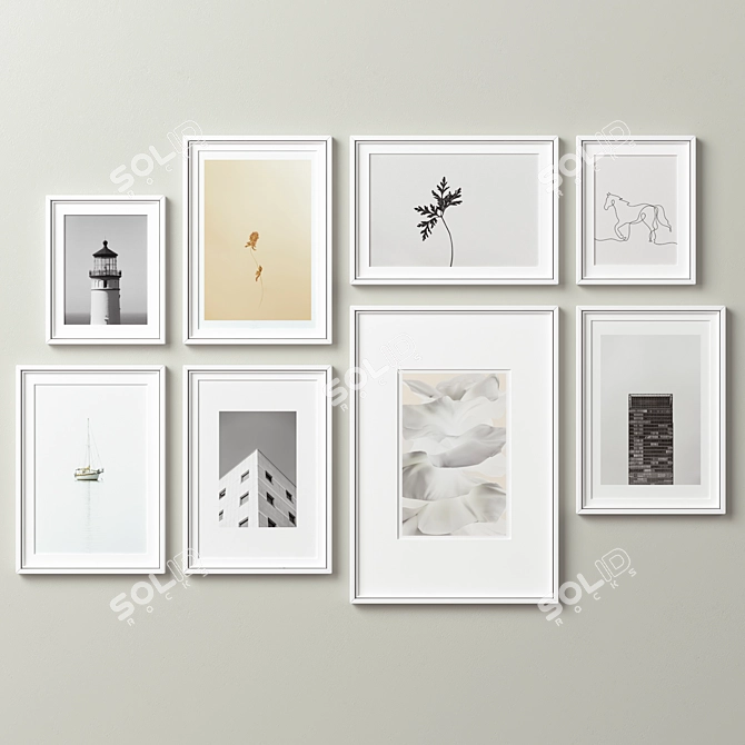 Modern Picture Frames Set Bundle 3D model image 7