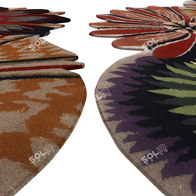 Handmade Wool Olindina Missoni Rug 3D model image 2