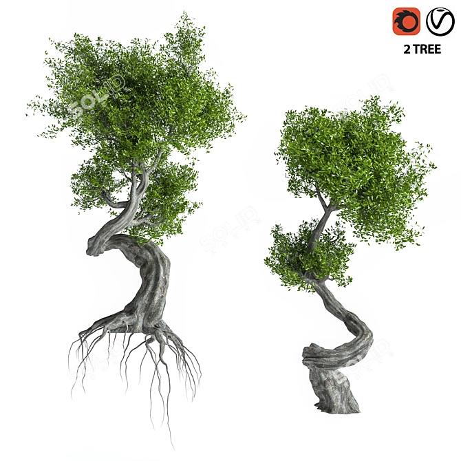 Sculpted Tree Duo, 2016 Design 3D model image 1