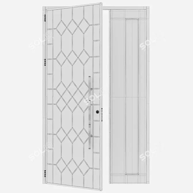 Corona Aluminium Door 293 Render 3D model image 4