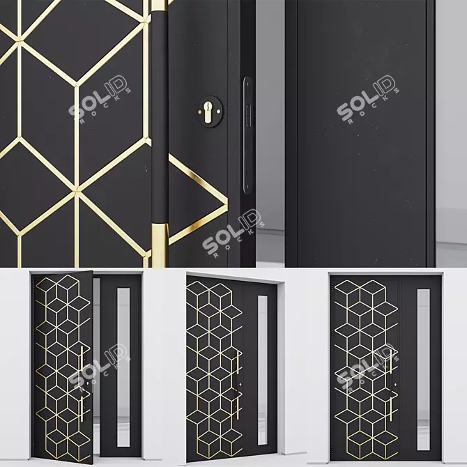 Corona Aluminium Door 294 Render 3D model image 3
