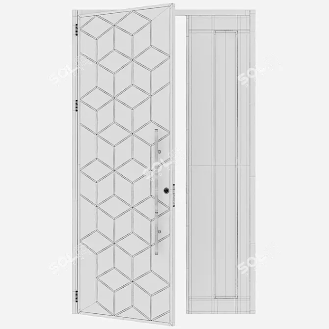 Corona Aluminium Door 294 Render 3D model image 5