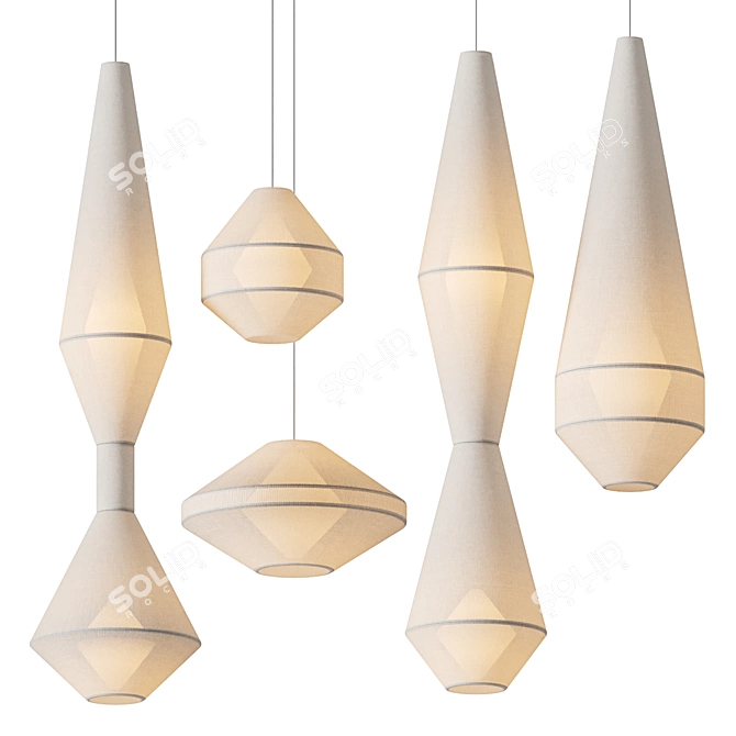 Elegant Mayu Pendant Lamps 3D model image 1