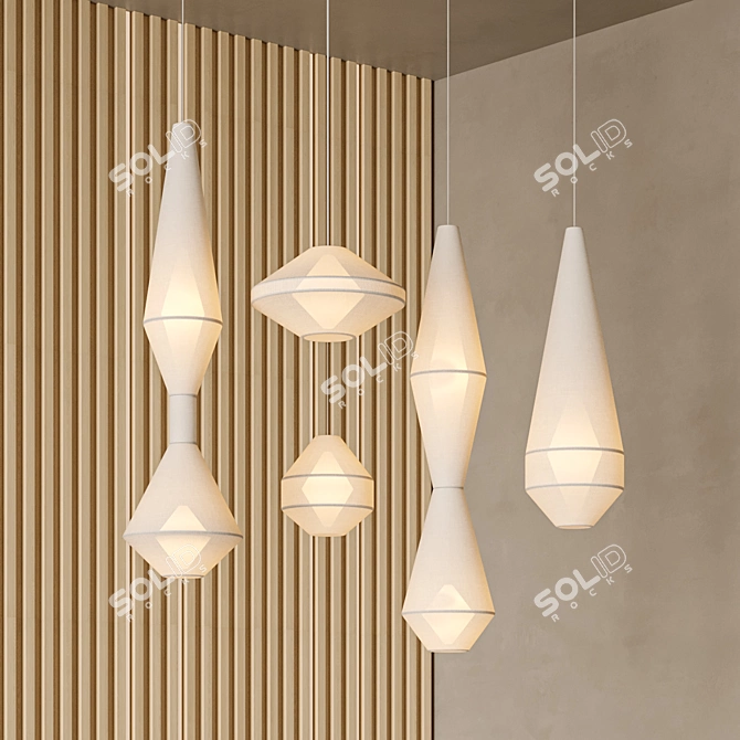 Elegant Mayu Pendant Lamps 3D model image 2