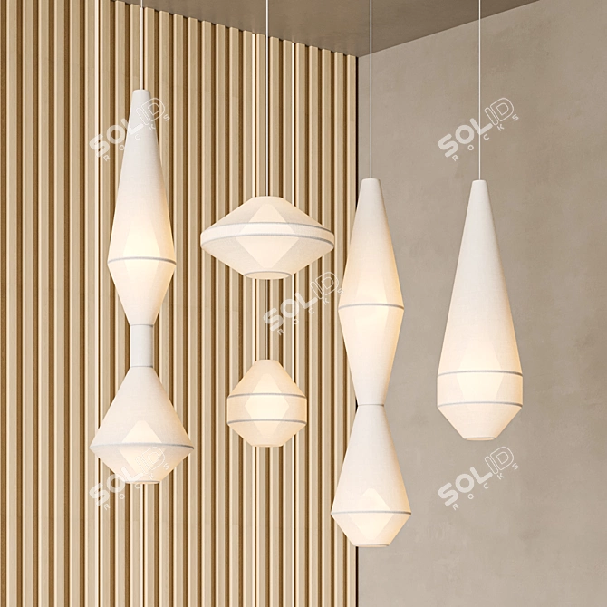 Elegant Mayu Pendant Lamps 3D model image 6