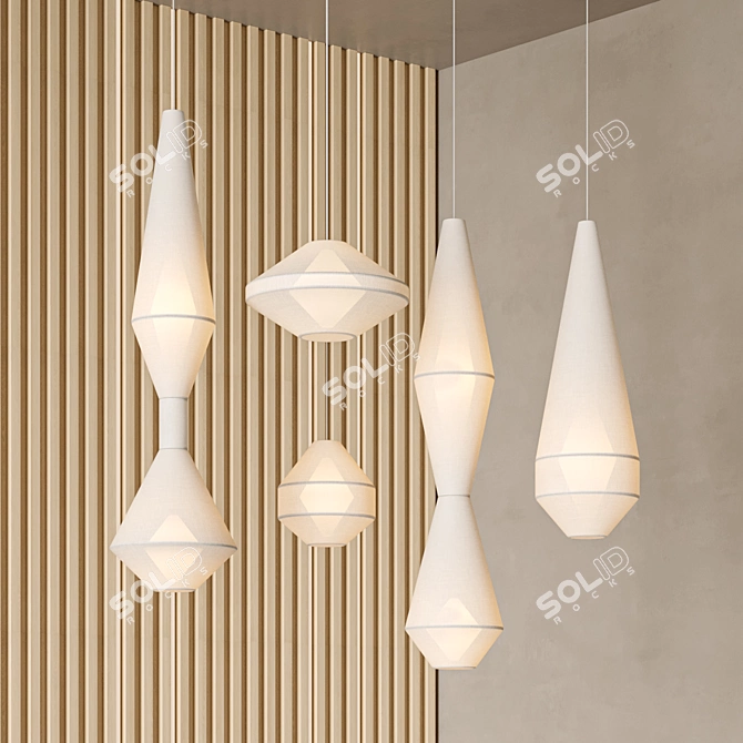 Elegant Mayu Pendant Lamps 3D model image 7