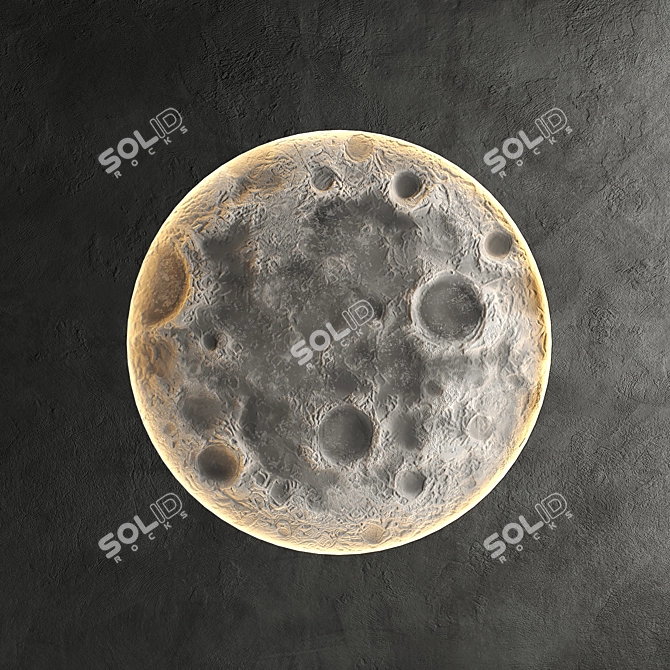  Lunar Glow Gypsum Wall Panel 3D model image 1